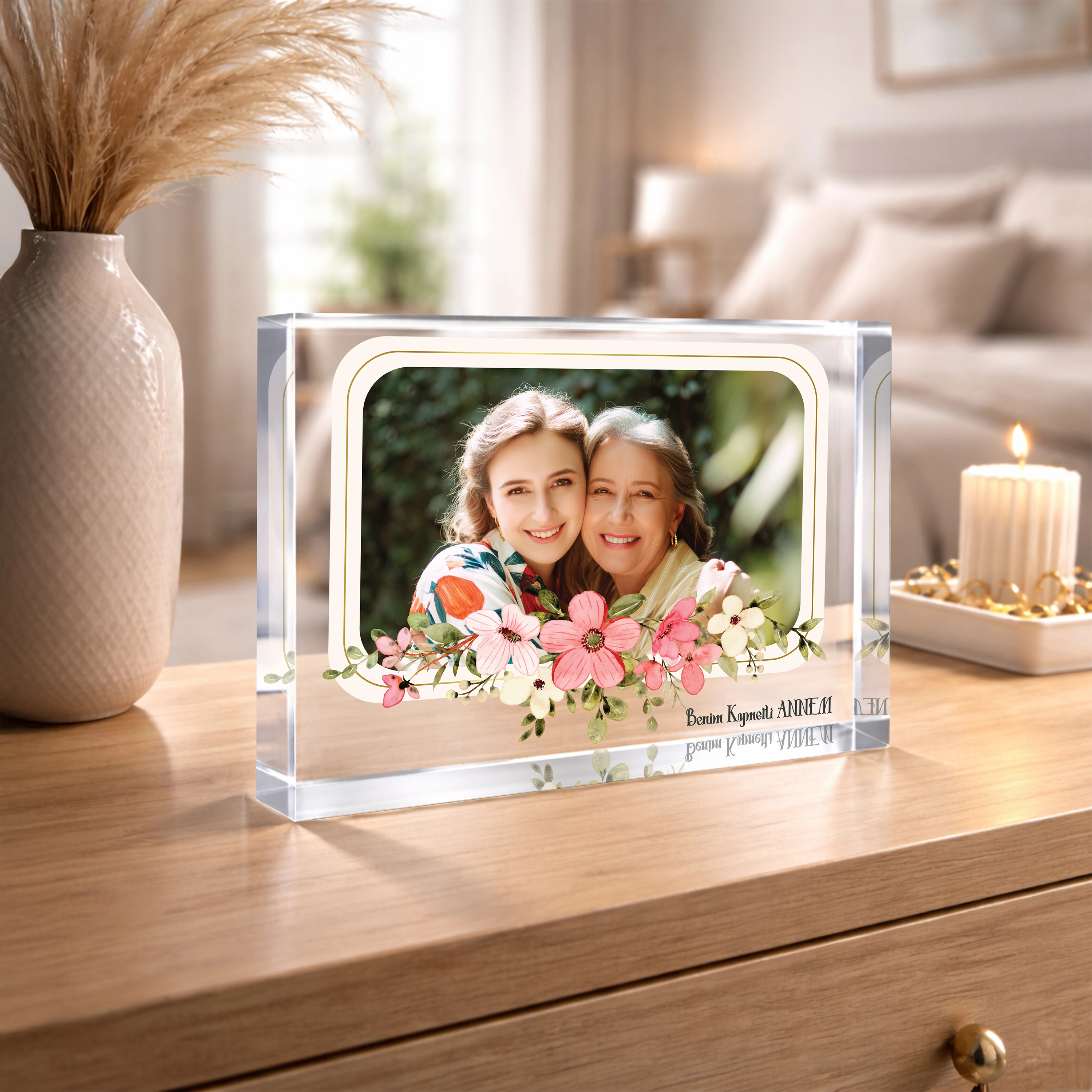 Anne & Anı | Fotoğraf ve Mesajlı Premium Akrilik Dekor