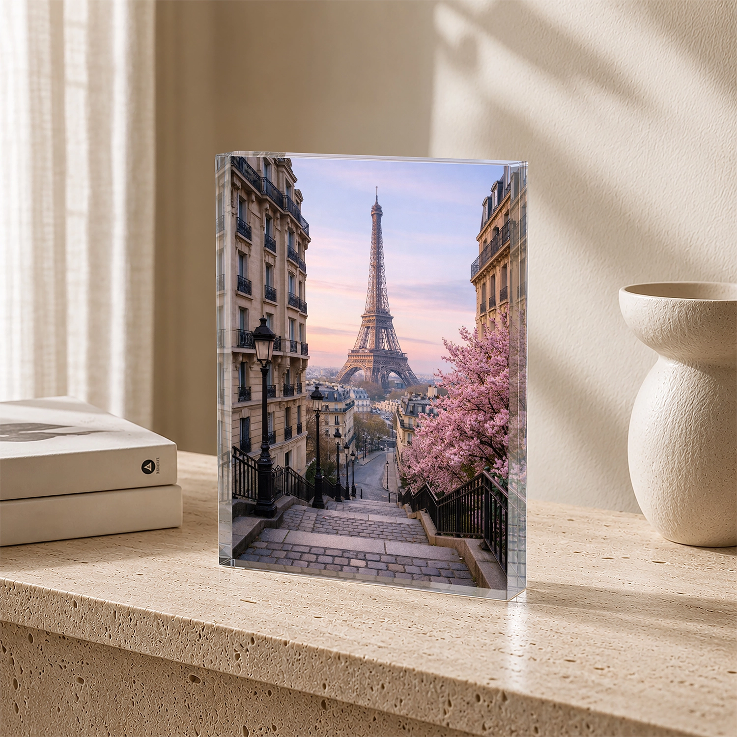 Paris & Eyfel Kulesi – Dikey Akrilik Cam Blok