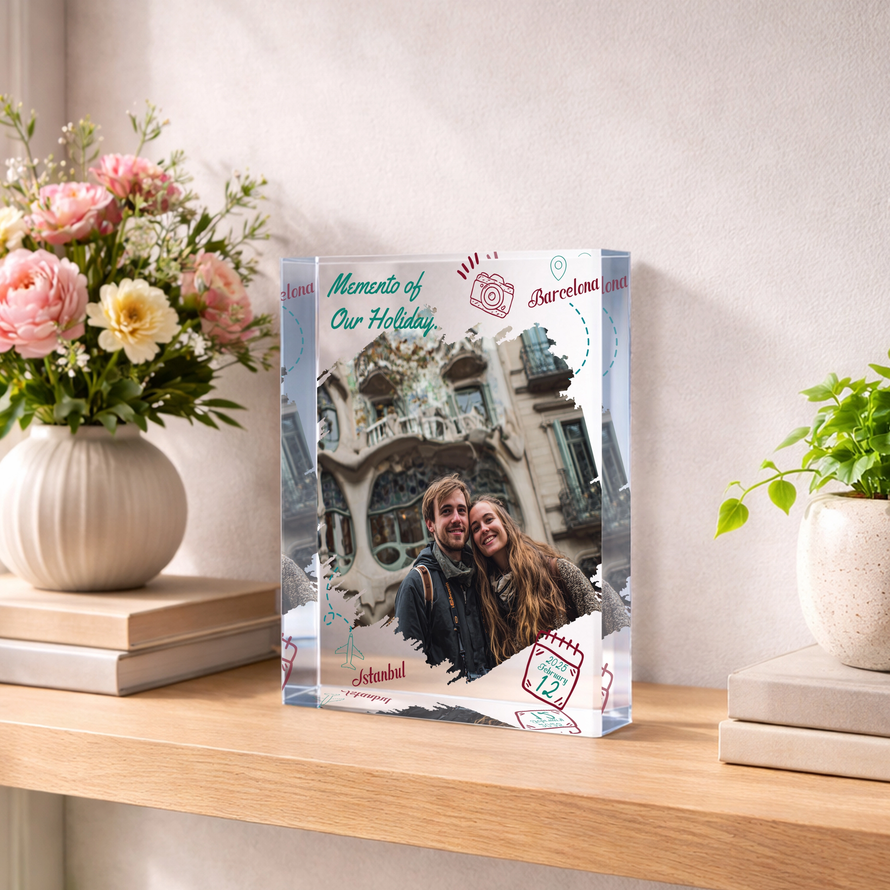 Seyahat Anısı - Özel Tasarım Fotoğraf Cam Blok
