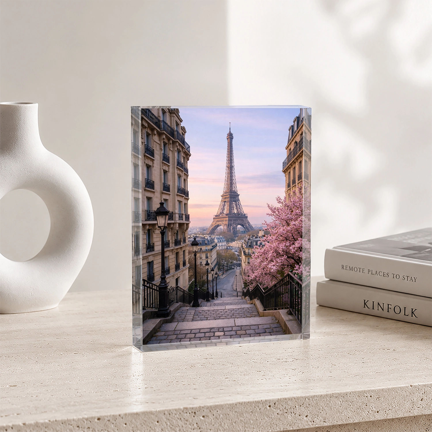 Paris & Eyfel Kulesi – Dikey Akrilik Cam Blok
