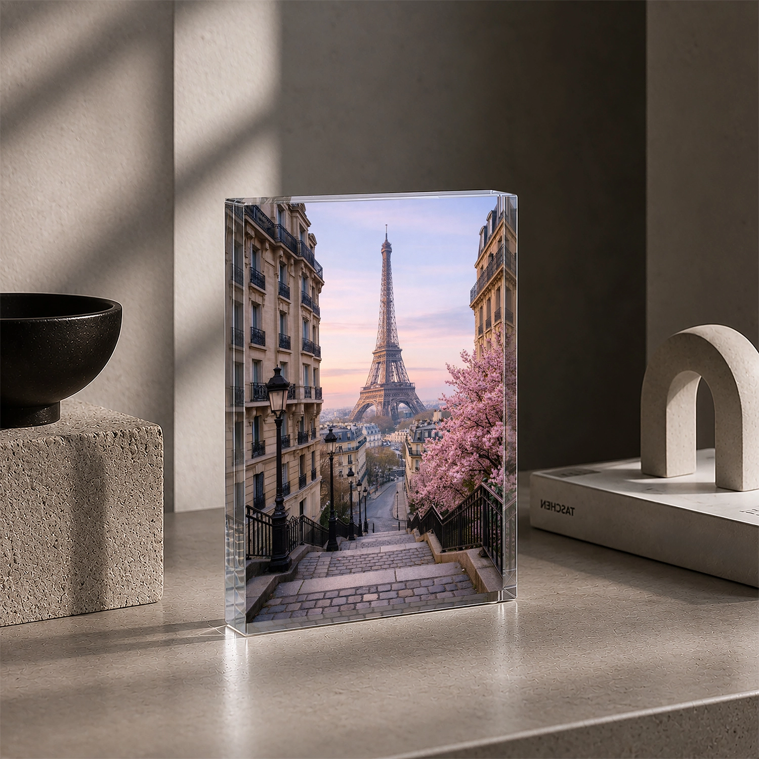 Paris & Eyfel Kulesi – Dikey Akrilik Cam Blok